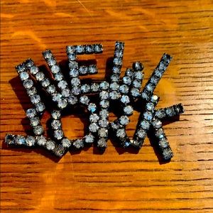 Vintage rhinestone New York pin